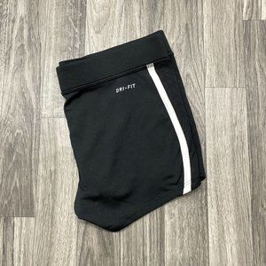 NIKE Graphic Elastic Waist Black Dri-Fit Athletic Training Shorts Womens Size XS